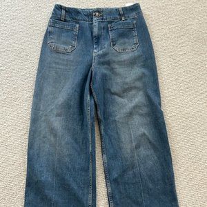 Colette Denim Cropped Wide-Leg Jeans by Maeve